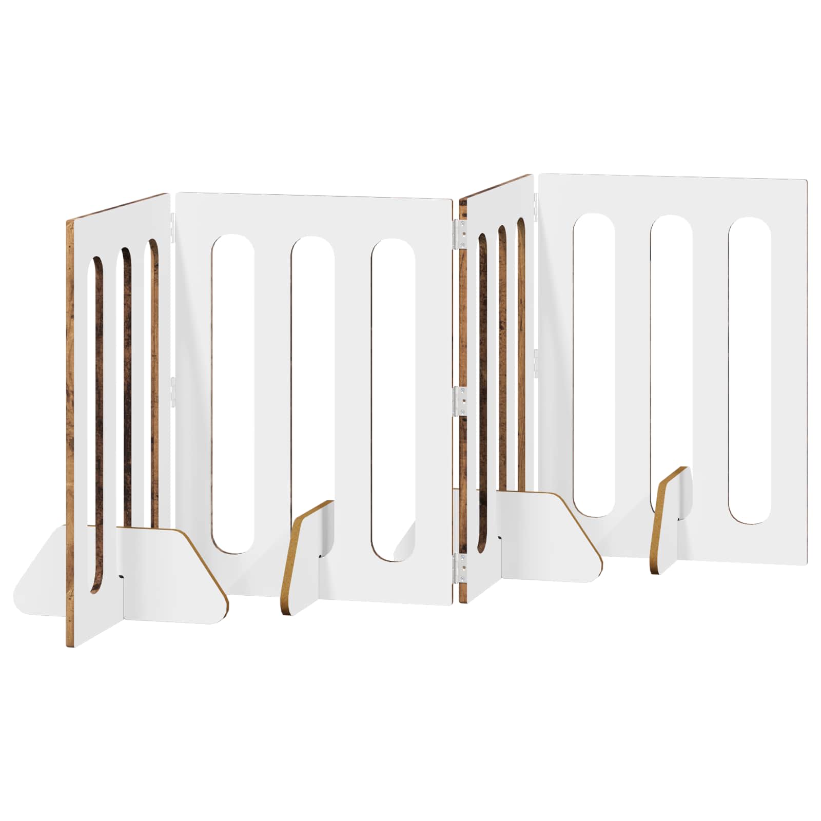 Opvouwbaar huisdierhek 4 pcs Eikenhout 201 x 38 x 70 cm