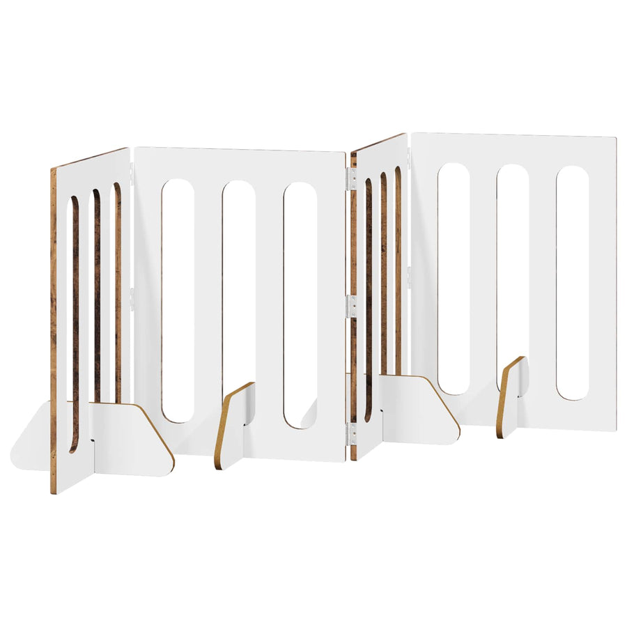 Opvouwbaar huisdierhek 4 pcs Eikenhout 201 x 38 x 70 cm