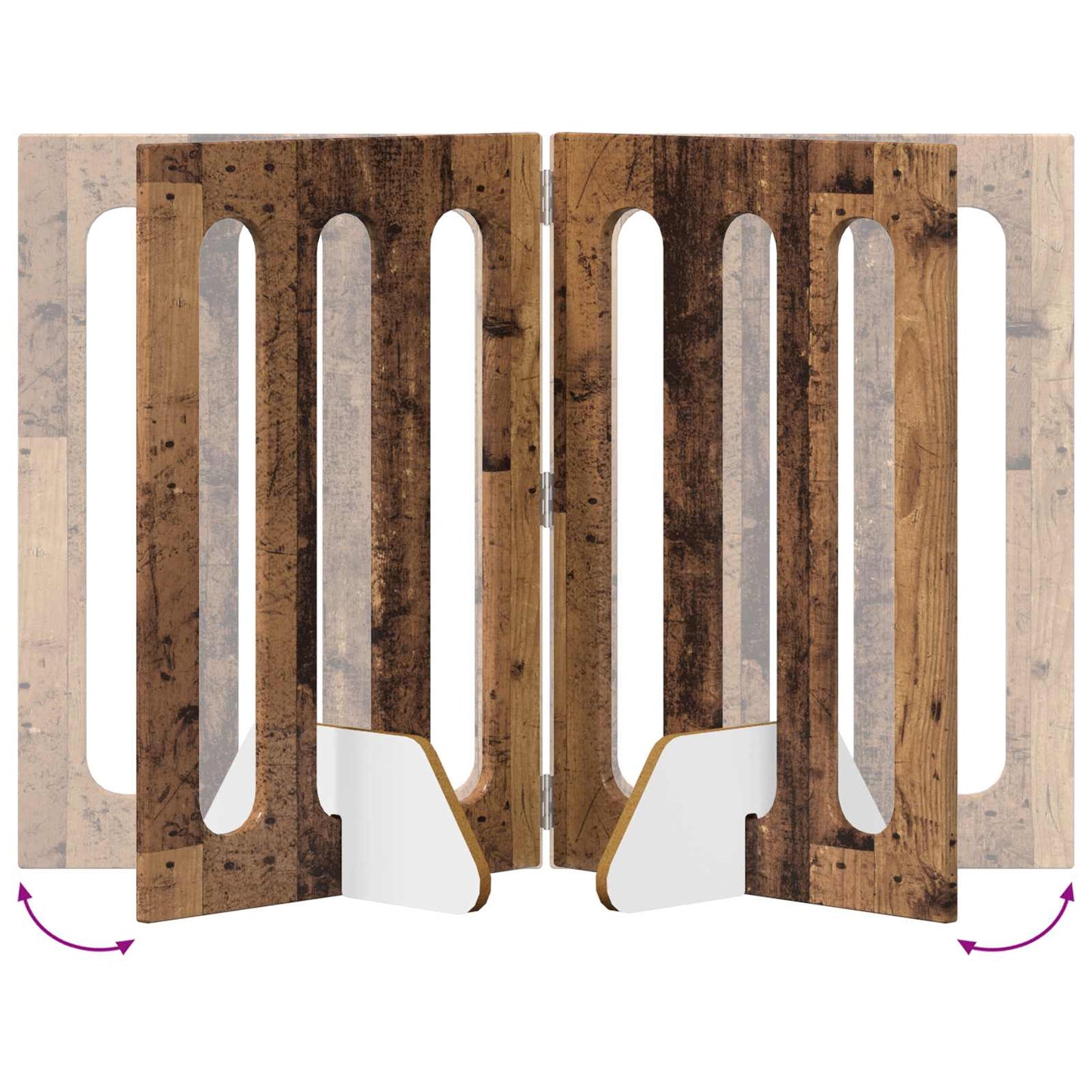 Opvouwbaar huisdierhek 4 pcs Eikenhout 201 x 38 x 70 cm
