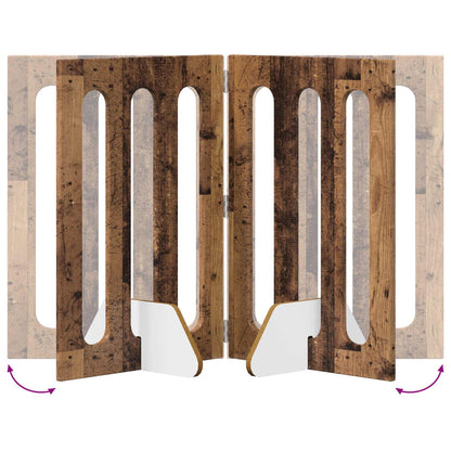 Opvouwbaar huisdierhek 4 pcs Eikenhout 201 x 38 x 70 cm