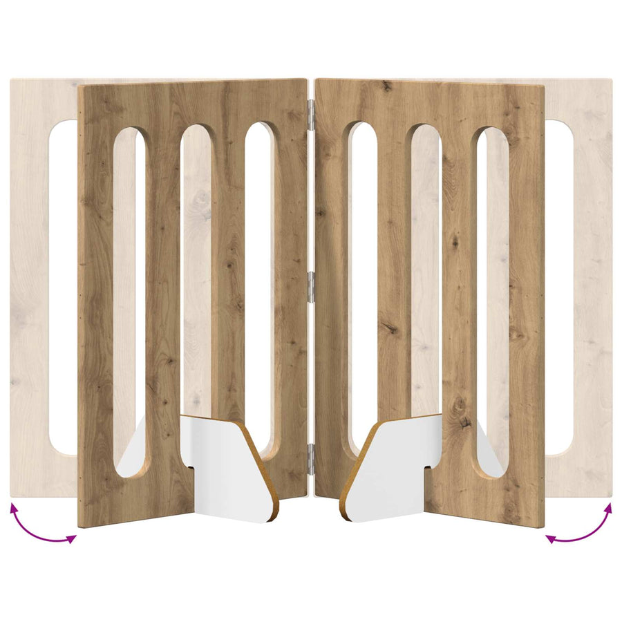 Opvouwbaar huisdierhek 2 pcs Artisan Eik 100,5 x 38 x 70 cm