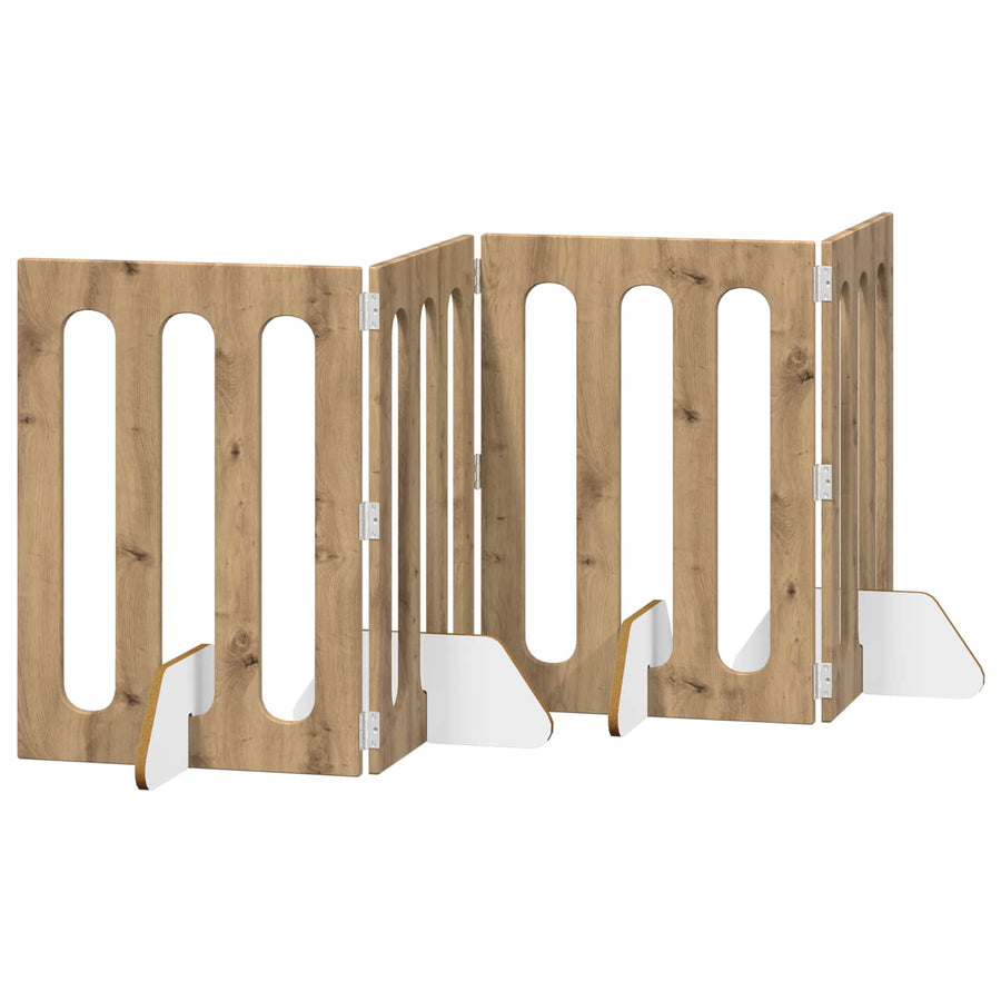 Opvouwbaar huisdierhek 4 pcs Artisan Eik 201 x 38 x 70 cm