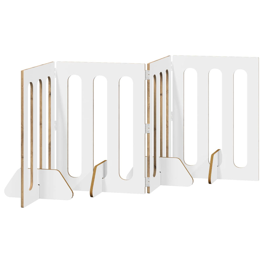 Opvouwbaar huisdierhek 4 pcs Artisan Eik 201 x 38 x 70 cm