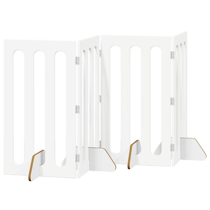 Opvouwbaar huisdierhek 4 pcs Wit 201 x 38 x 90 cm