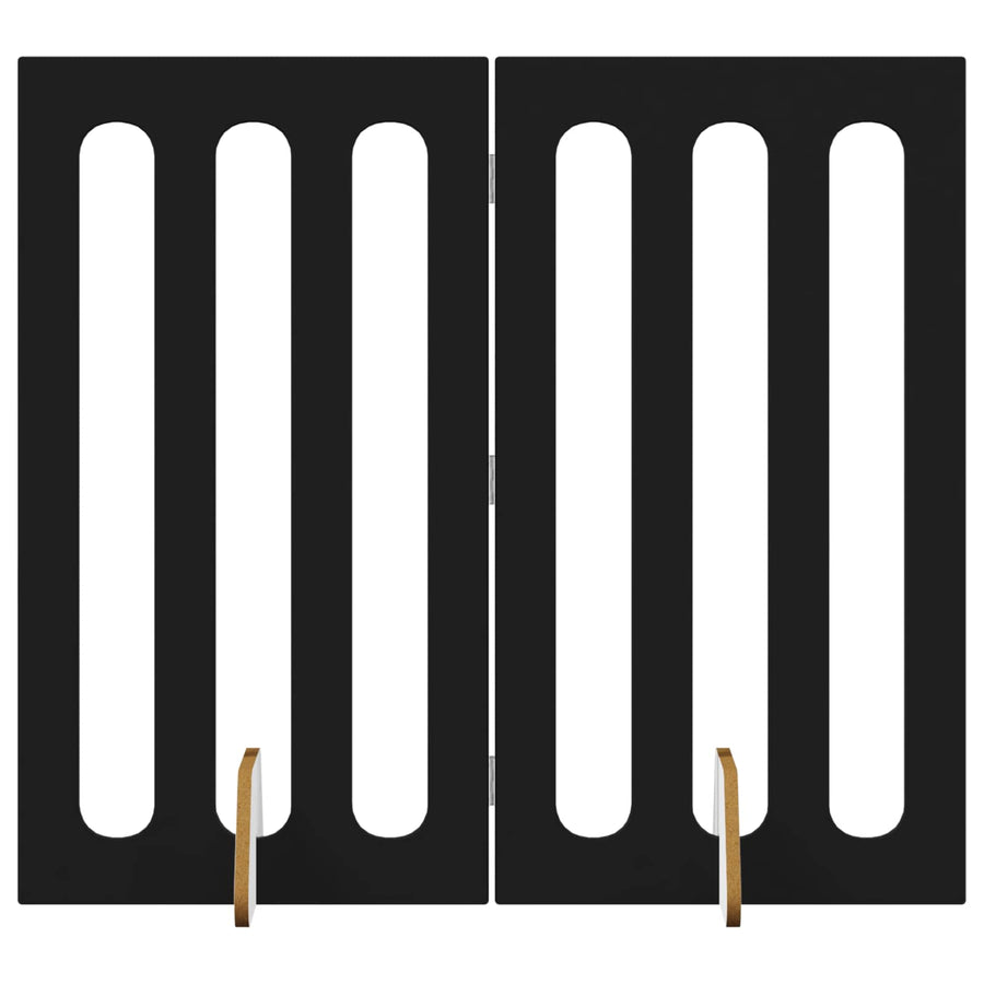 Opvouwbaar huisdierhek 2 pcs Zwarte Eik 100,5 x 38 x 90 cm