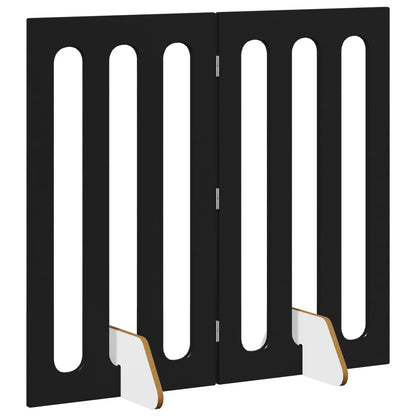 Opvouwbaar huisdierhek 2 pcs Zwarte Eik 100,5 x 38 x 90 cm