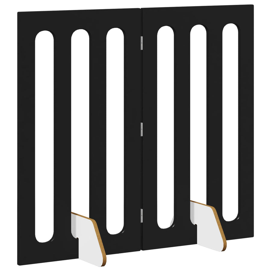 Opvouwbaar huisdierhek 2 pcs Zwarte Eik 100,5 x 38 x 90 cm
