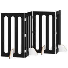 Opvouwbaar huisdierhek 4 pcs Zwarte Eik 201 x 38 x 90 cm