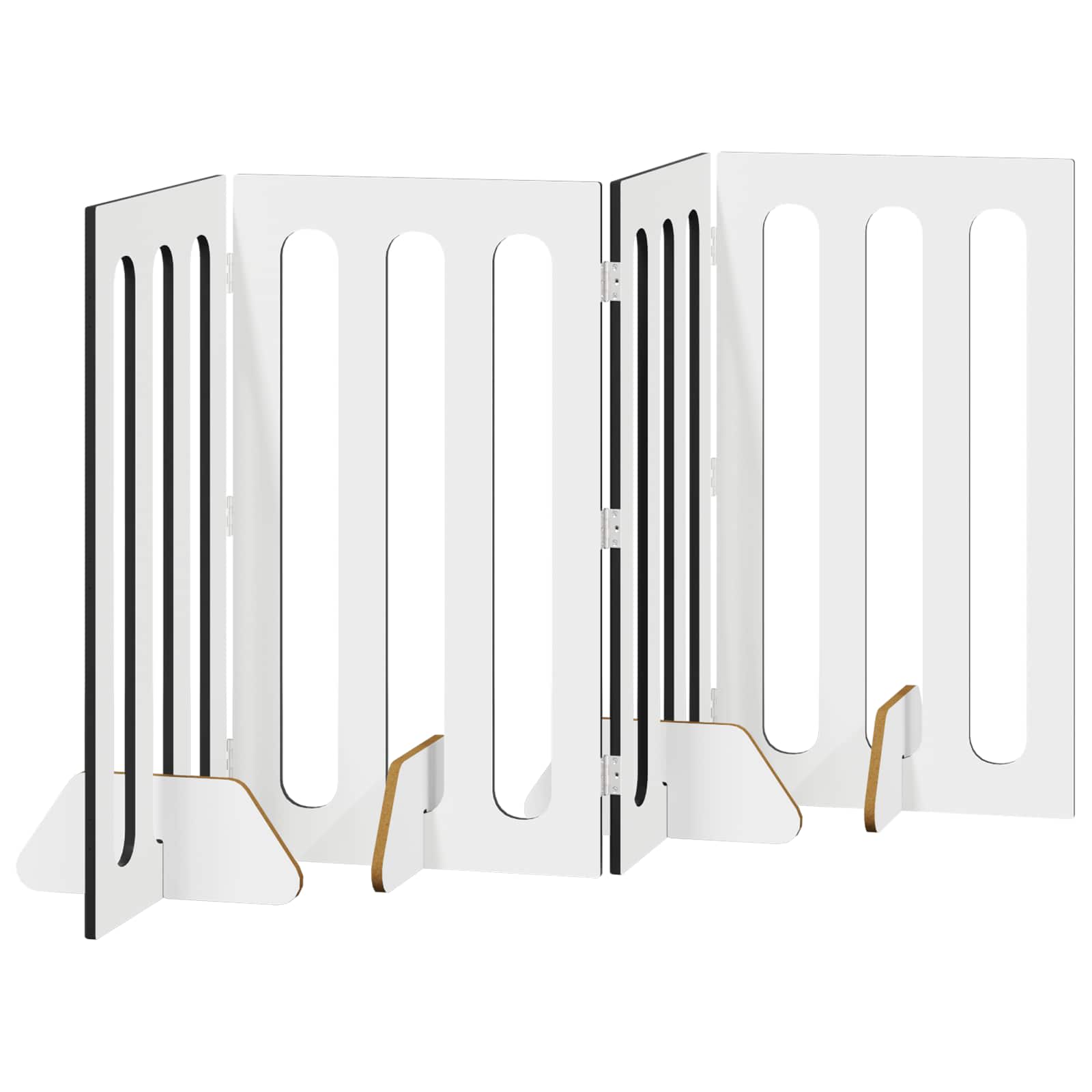 Opvouwbaar huisdierhek 4 pcs Zwarte Eik 201 x 38 x 90 cm