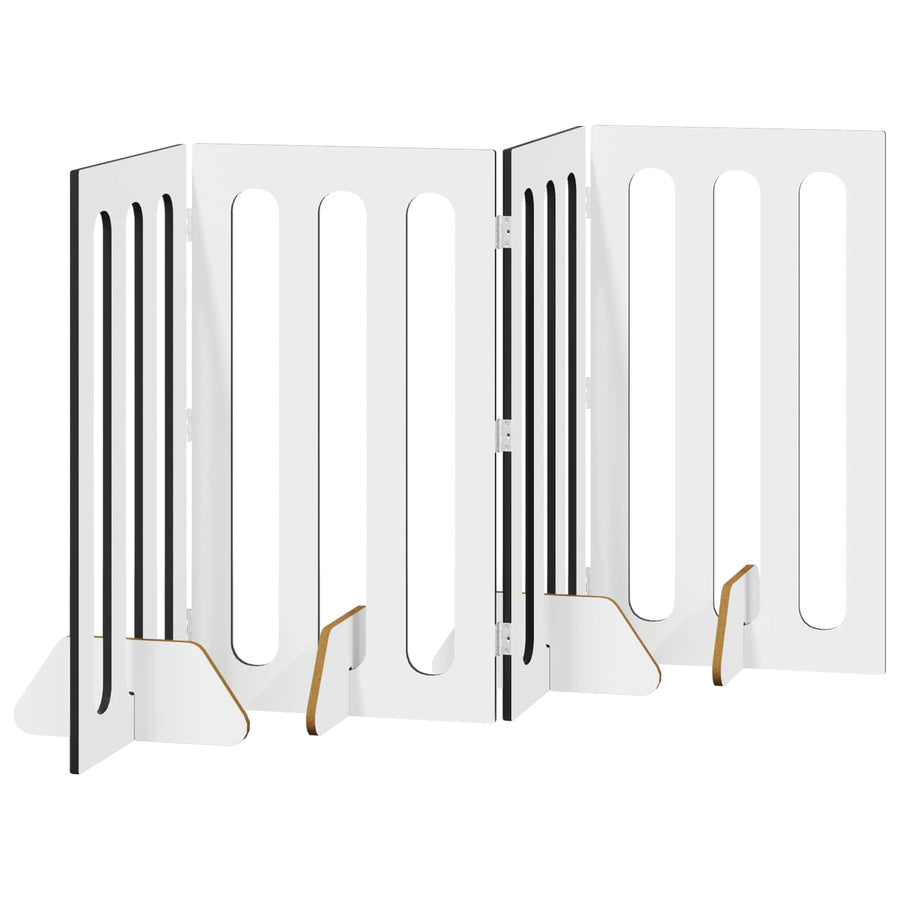 Opvouwbaar huisdierhek 4 pcs Zwarte Eik 201 x 38 x 90 cm