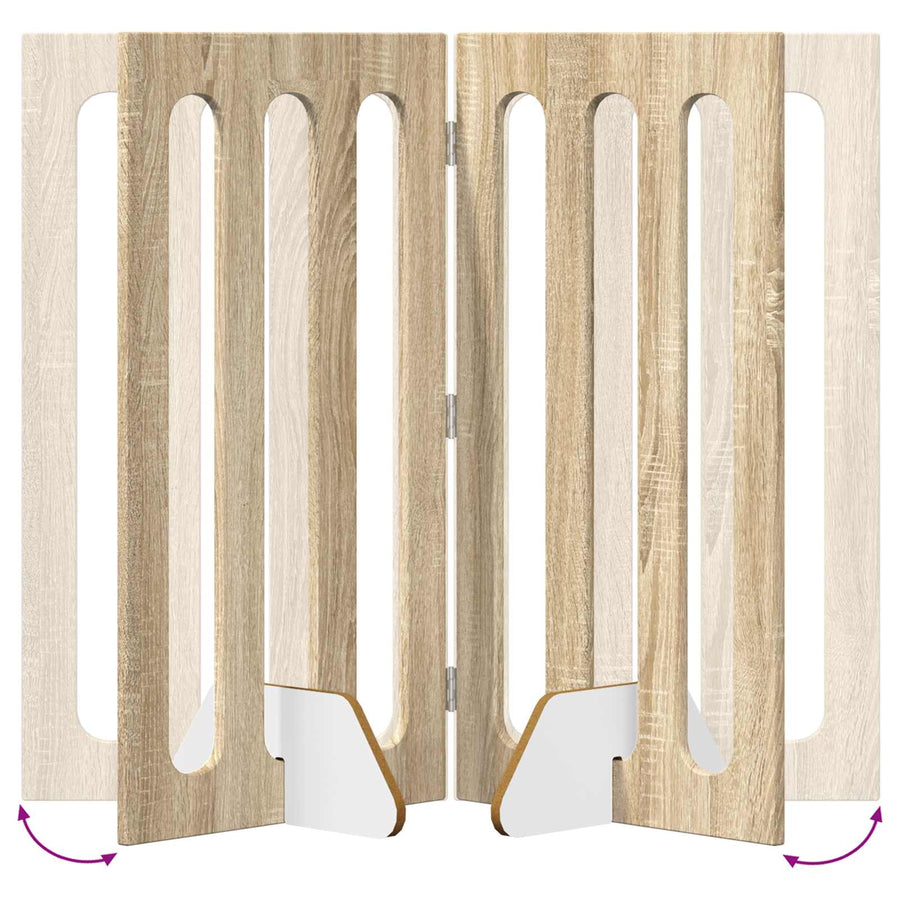 Opvouwbaar huisdierhek 2 pcs Sonoma Eiken 100,5 x 38 x 90 cm