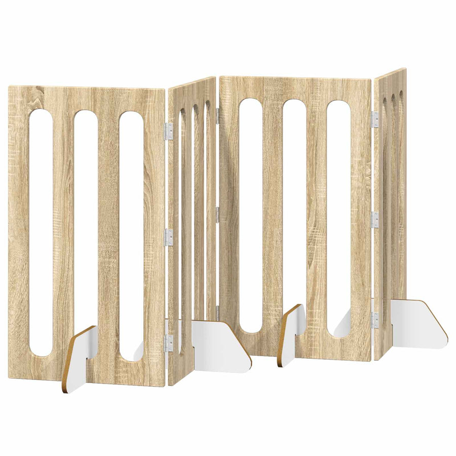 Opvouwbaar huisdierhek 4 pcs Sonoma Eiken 201 x 38 x 90 cm