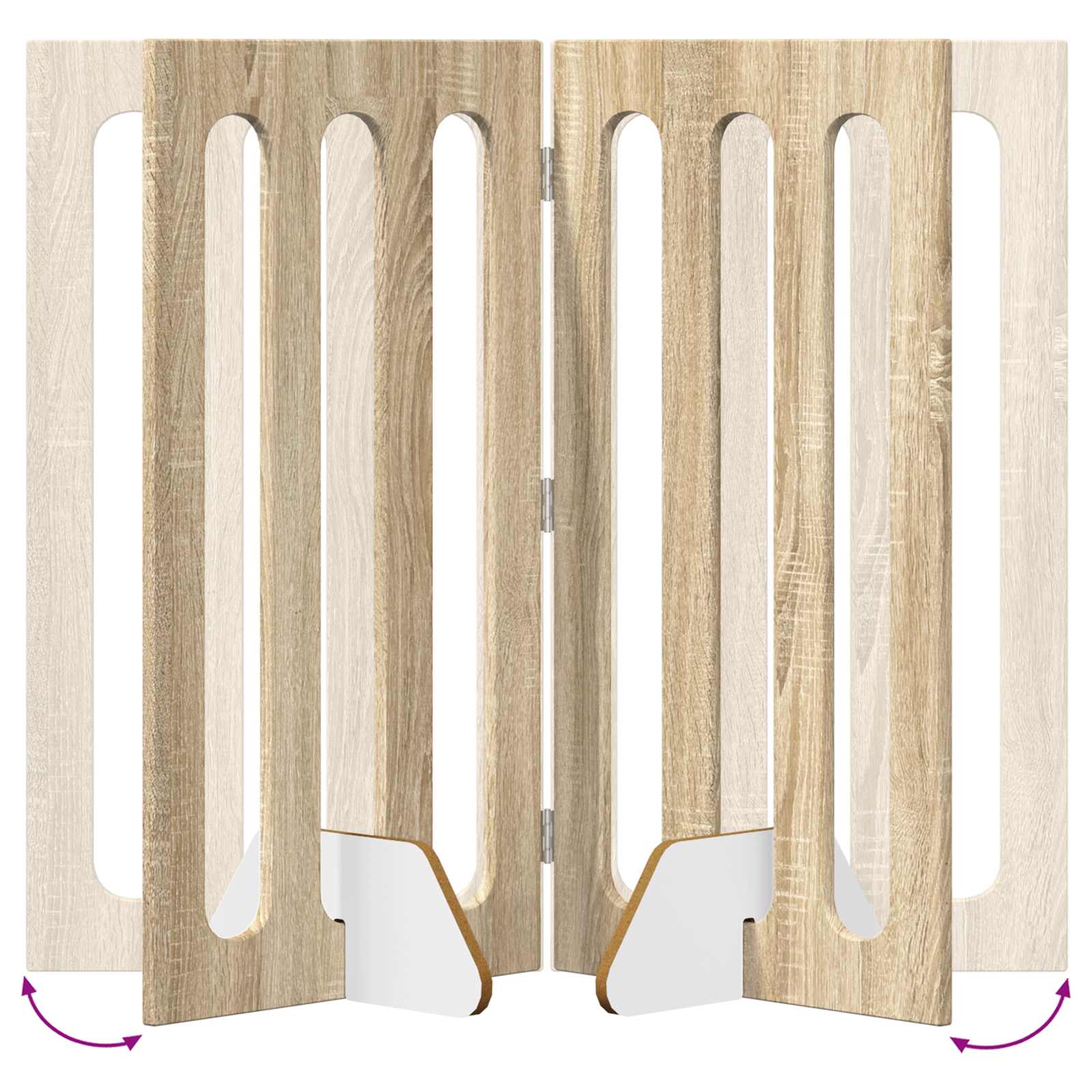 Opvouwbaar huisdierhek 4 pcs Sonoma Eiken 201 x 38 x 90 cm