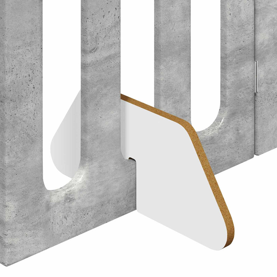 Opvouwbaar huisdierhek 2 pcs Beton Grijs 100,5 x 38 x 90 cm