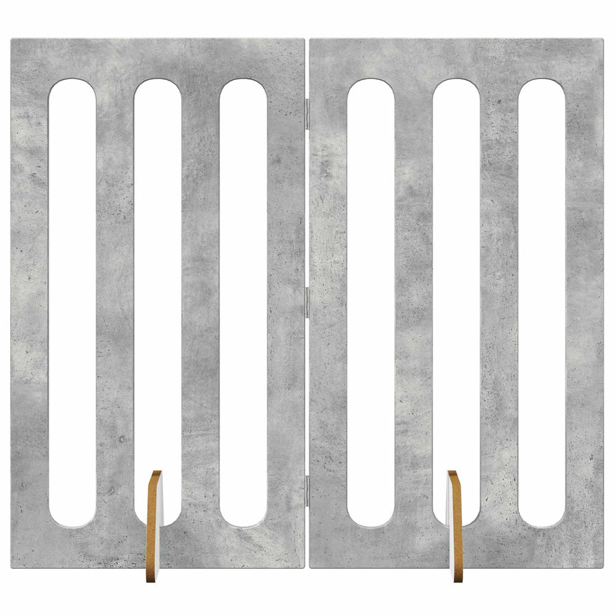 Opvouwbaar huisdierhek 2 pcs Beton Grijs 100,5 x 38 x 90 cm