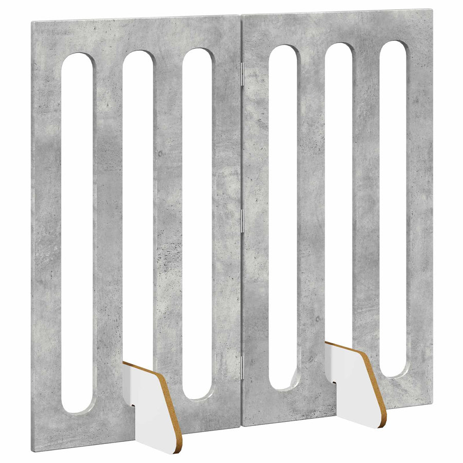 Opvouwbaar huisdierhek 2 pcs Beton Grijs 100,5 x 38 x 90 cm
