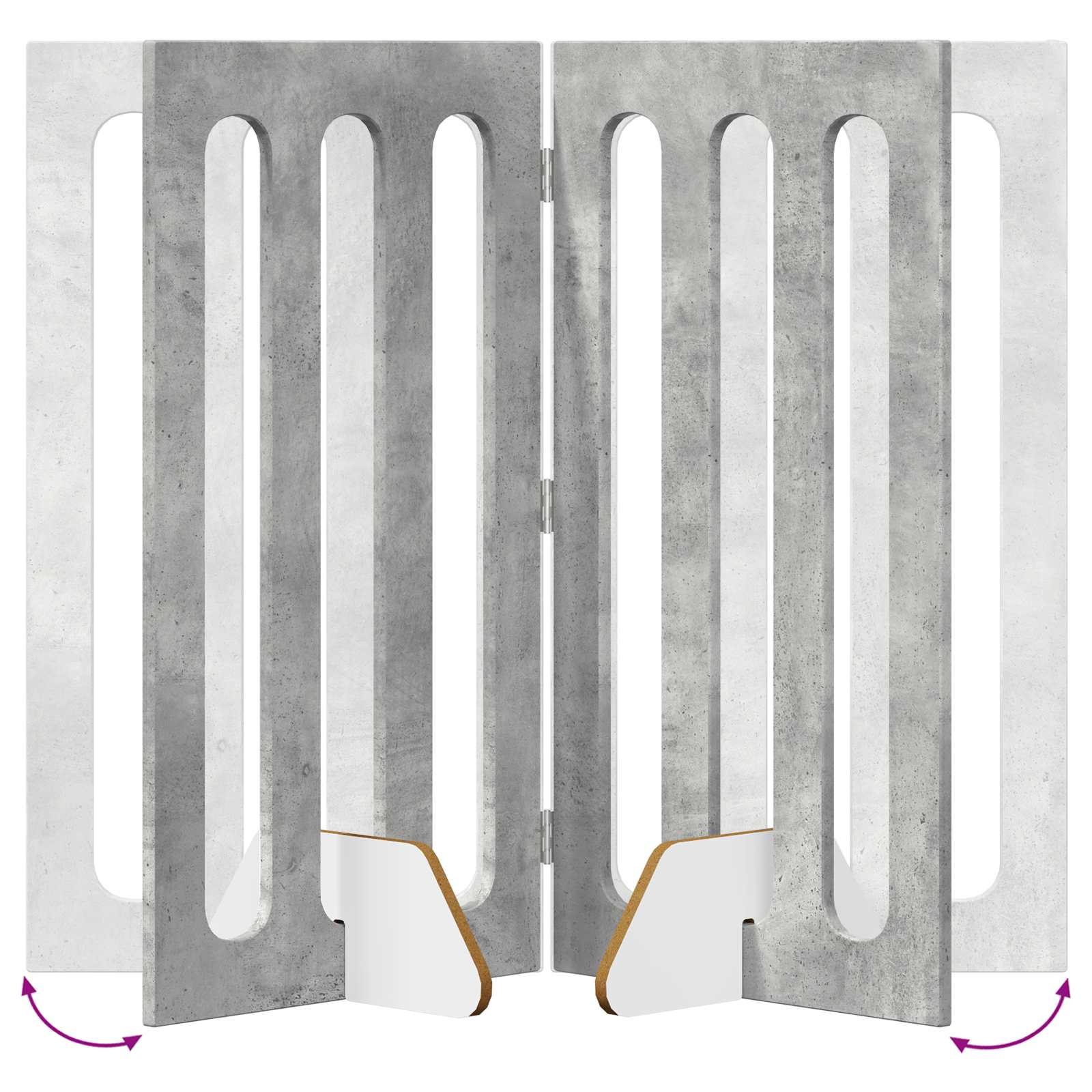 Opvouwbaar huisdierhek 2 pcs Beton Grijs 100,5 x 38 x 90 cm