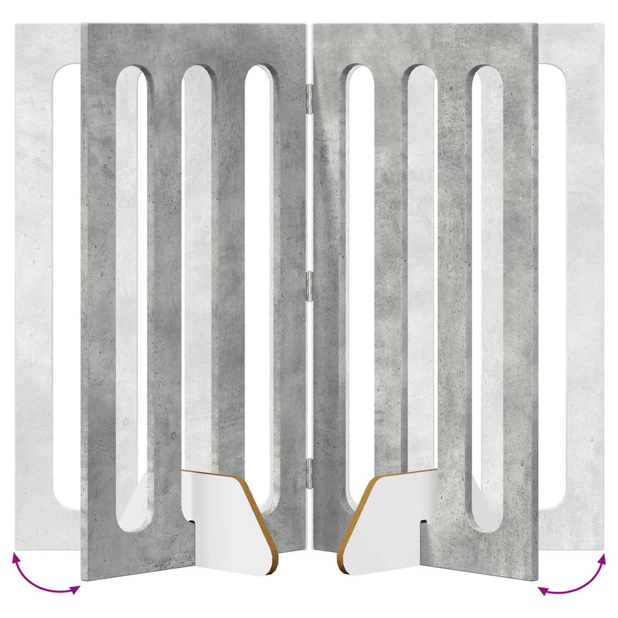 Opvouwbaar huisdierhek 2 pcs Beton Grijs 100,5 x 38 x 90 cm