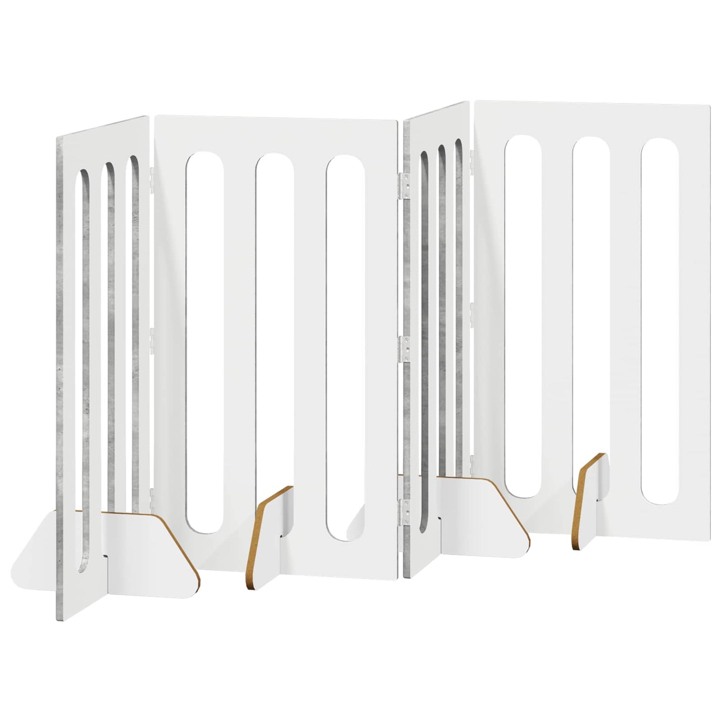Opvouwbaar huisdierhek 4 pcs Beton Grijs 201 x 38 x 90 cm