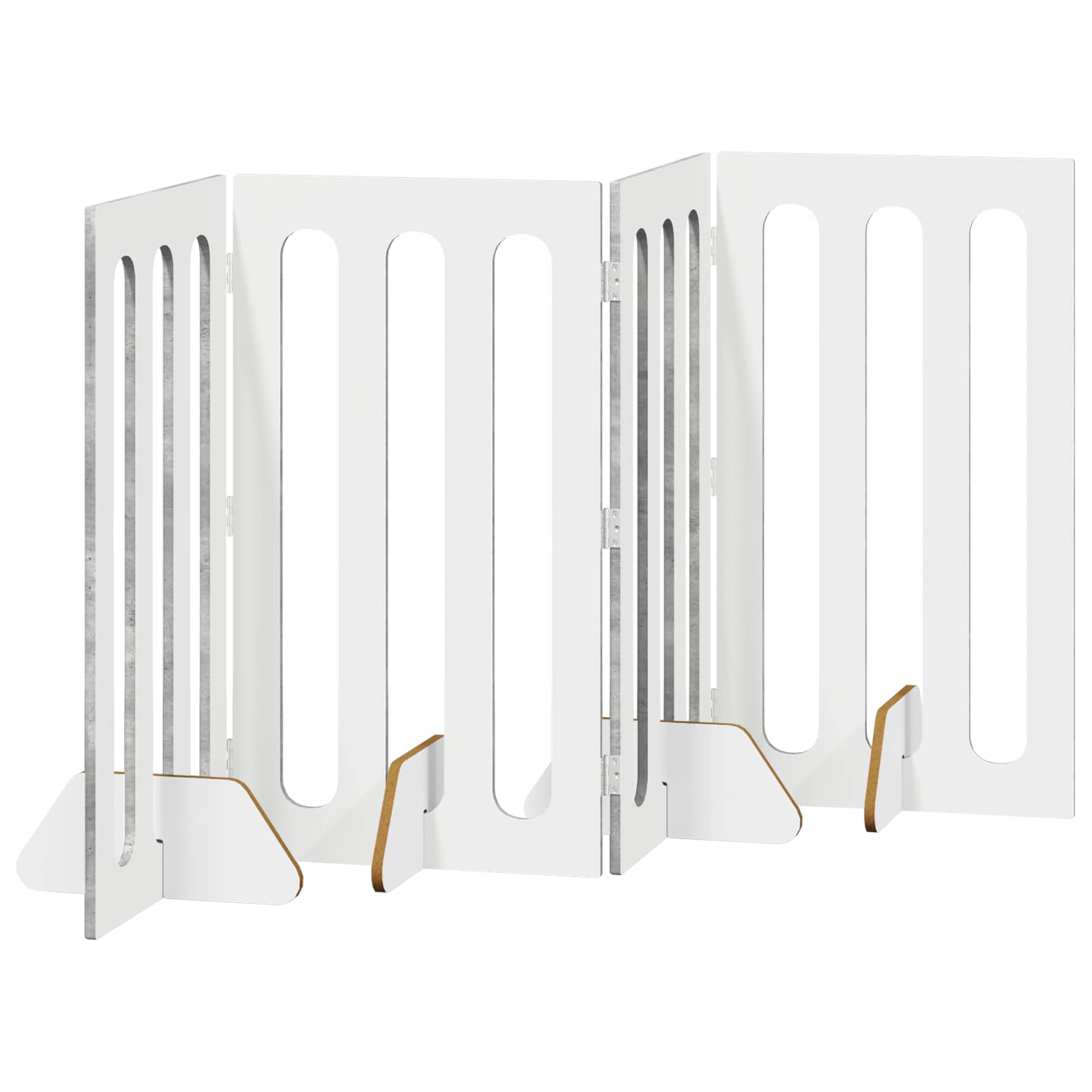 Opvouwbaar huisdierhek 4 pcs Beton Grijs 201 x 38 x 90 cm