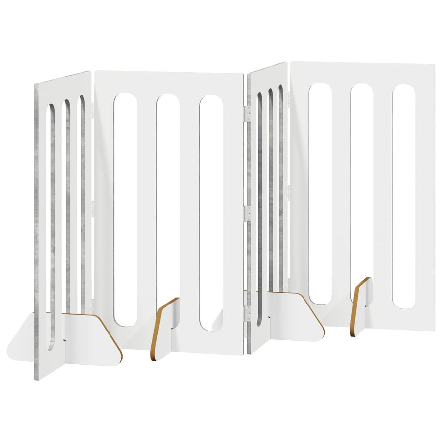 Opvouwbaar huisdierhek 4 pcs Beton Grijs 201 x 38 x 90 cm