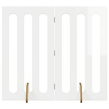 Opvouwbaar huisdierhek 2 pcs Hoogglans Wit 100,5 x 38 x 90 cm