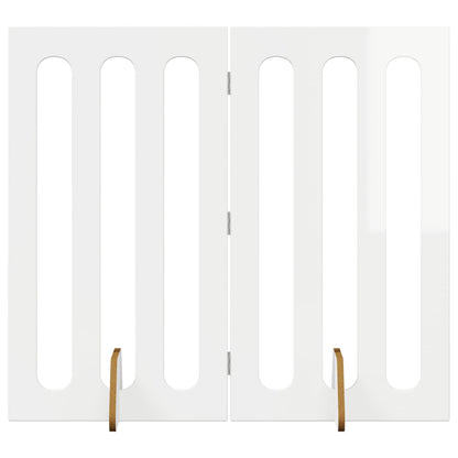 Opvouwbaar huisdierhek 2 pcs Hoogglans Wit 100,5 x 38 x 90 cm