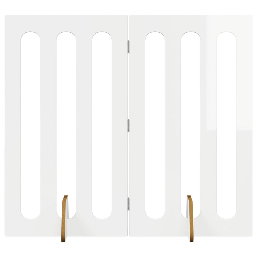 Opvouwbaar huisdierhek 2 pcs Hoogglans Wit 100,5 x 38 x 90 cm