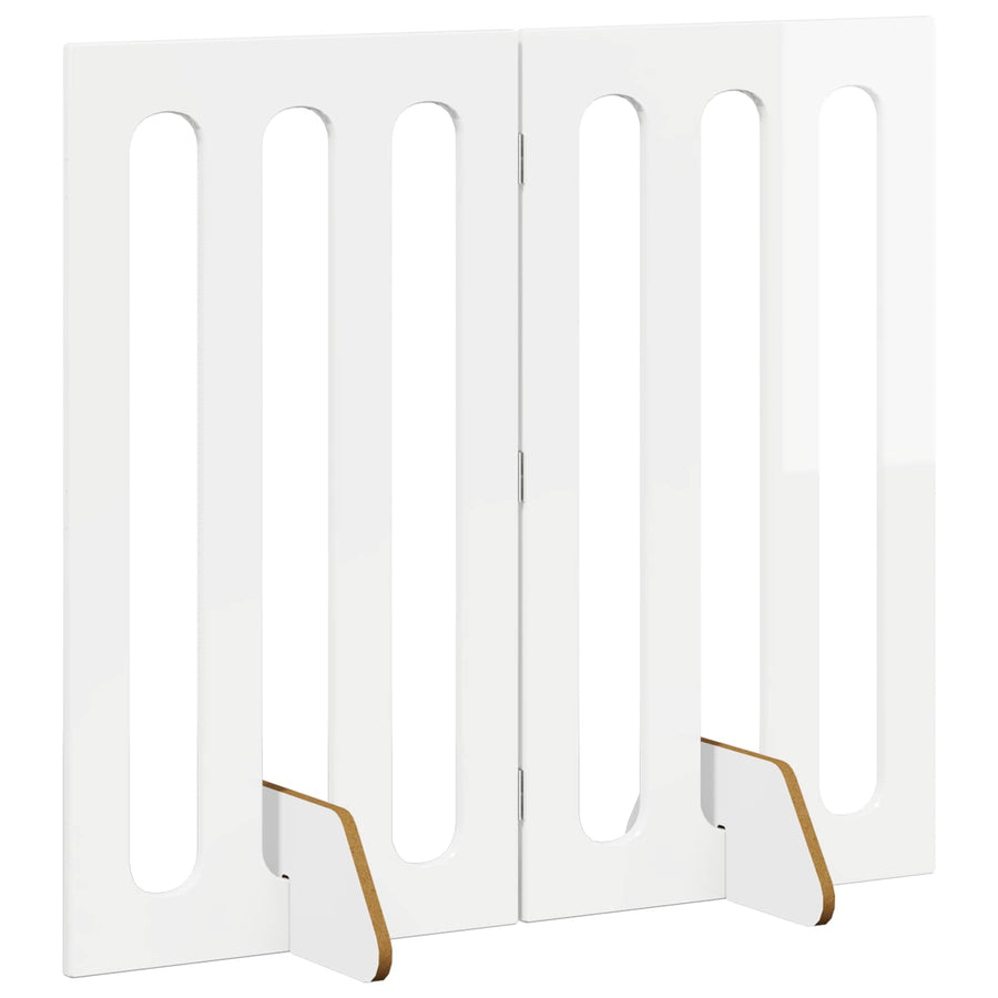 Opvouwbaar huisdierhek 2 pcs Hoogglans Wit 100,5 x 38 x 90 cm