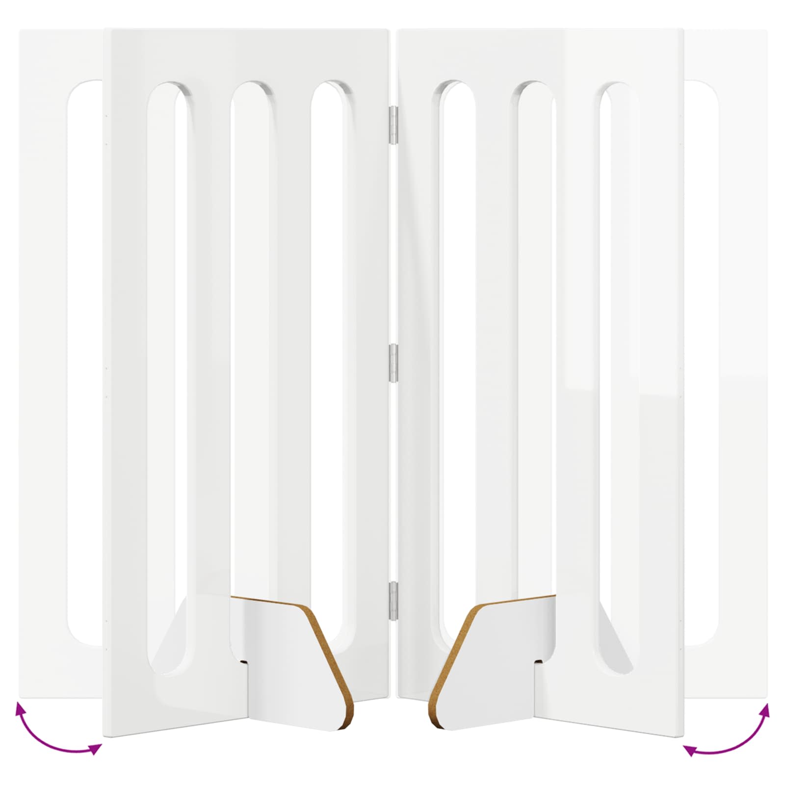 Opvouwbaar huisdierhek 2 pcs Hoogglans Wit 100,5 x 38 x 90 cm