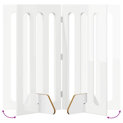 Opvouwbaar huisdierhek 2 pcs Hoogglans Wit 100,5 x 38 x 90 cm