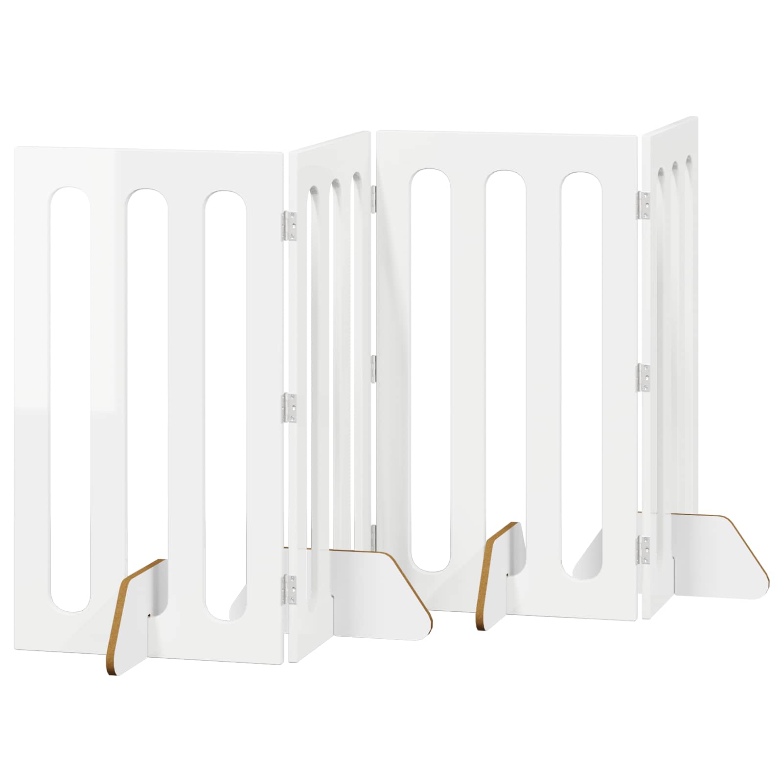 Opvouwbaar huisdierhek 4 pcs Hoogglans Wit 201 x 38 x 90 cm