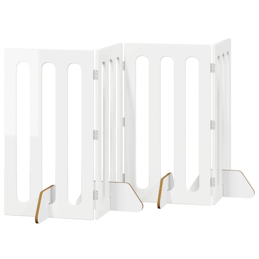 Opvouwbaar huisdierhek 4 pcs Hoogglans Wit 201 x 38 x 90 cm