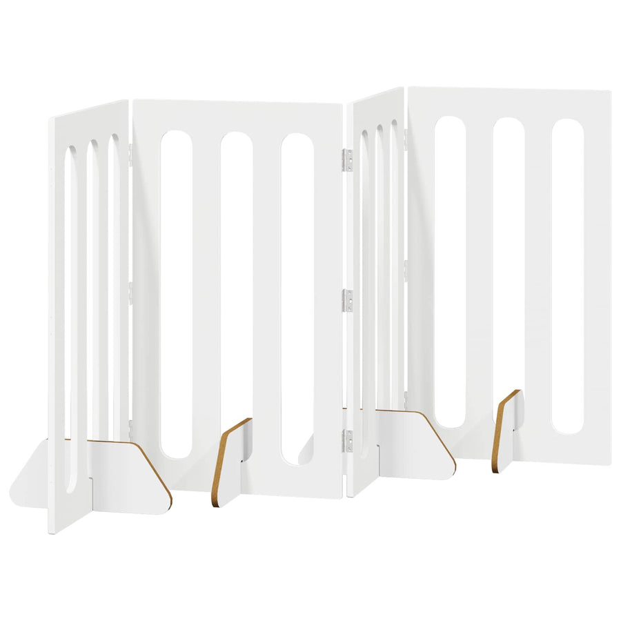 Opvouwbaar huisdierhek 4 pcs Hoogglans Wit 201 x 38 x 90 cm