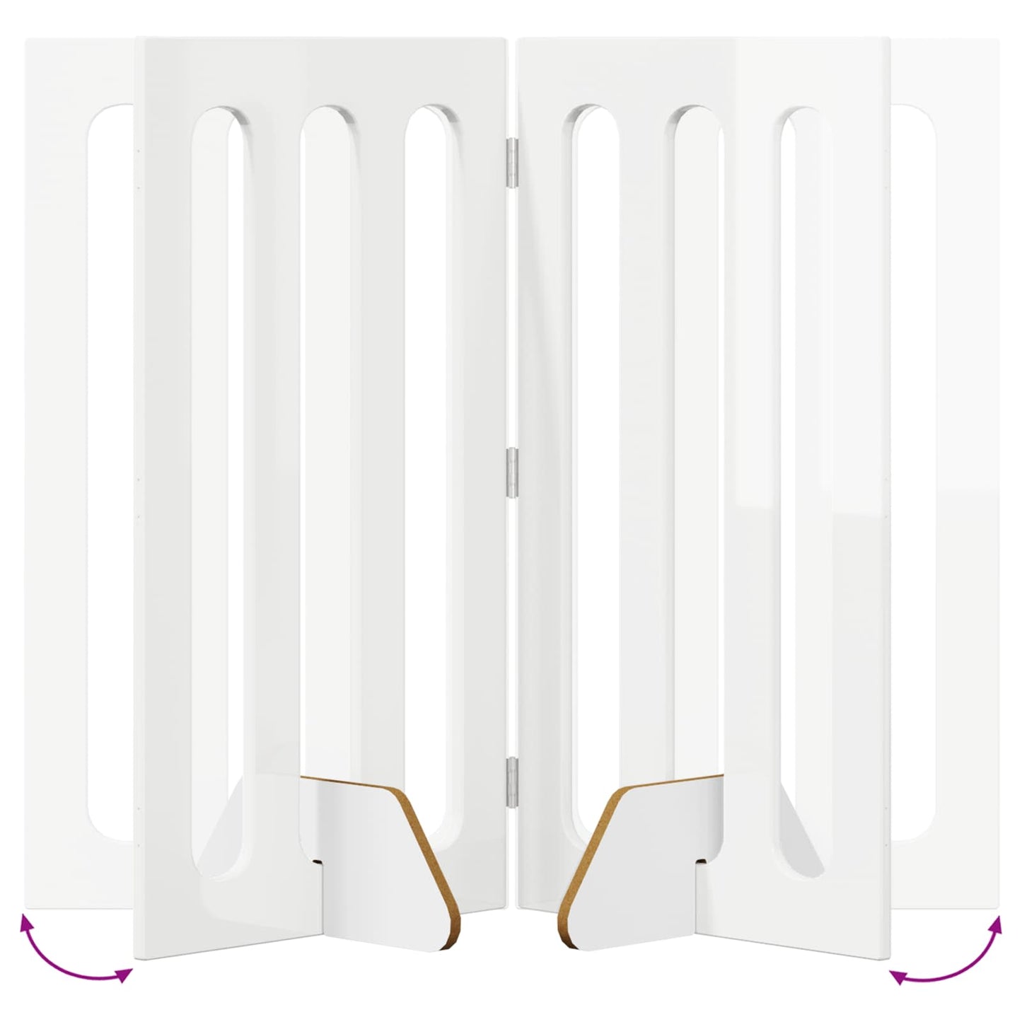 Opvouwbaar huisdierhek 4 pcs Hoogglans Wit 201 x 38 x 90 cm