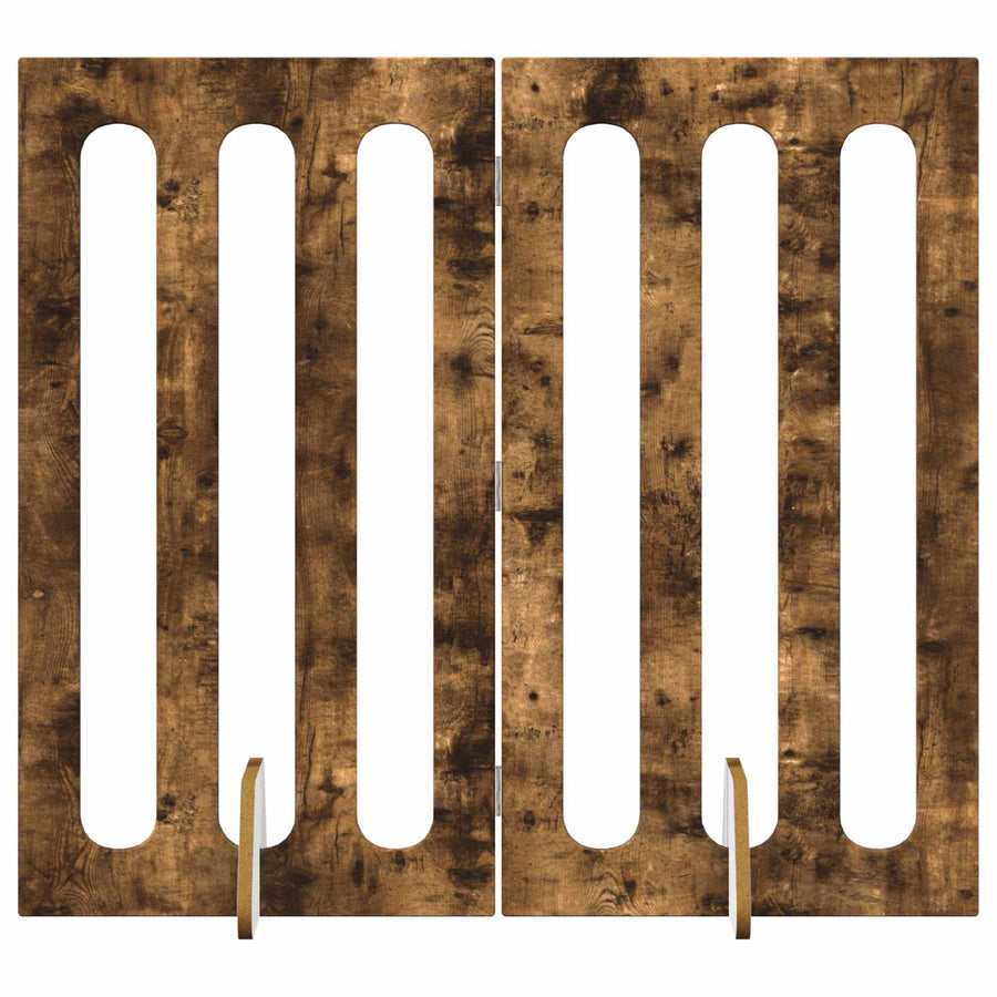 Opvouwbaar huisdierhek 2 pcs Gerookte Eik 100,5 x 38 x 90 cm