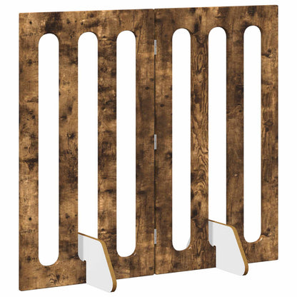 Opvouwbaar huisdierhek 2 pcs Gerookte Eik 100,5 x 38 x 90 cm