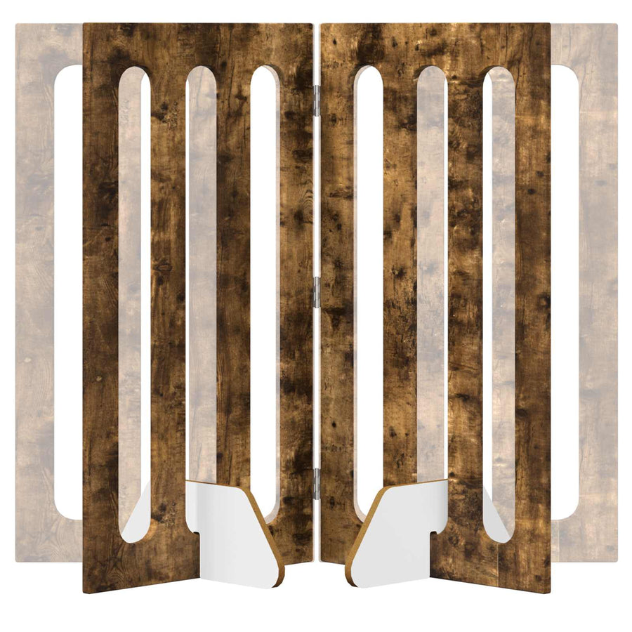 Opvouwbaar huisdierhek 2 pcs Gerookte Eik 100,5 x 38 x 90 cm