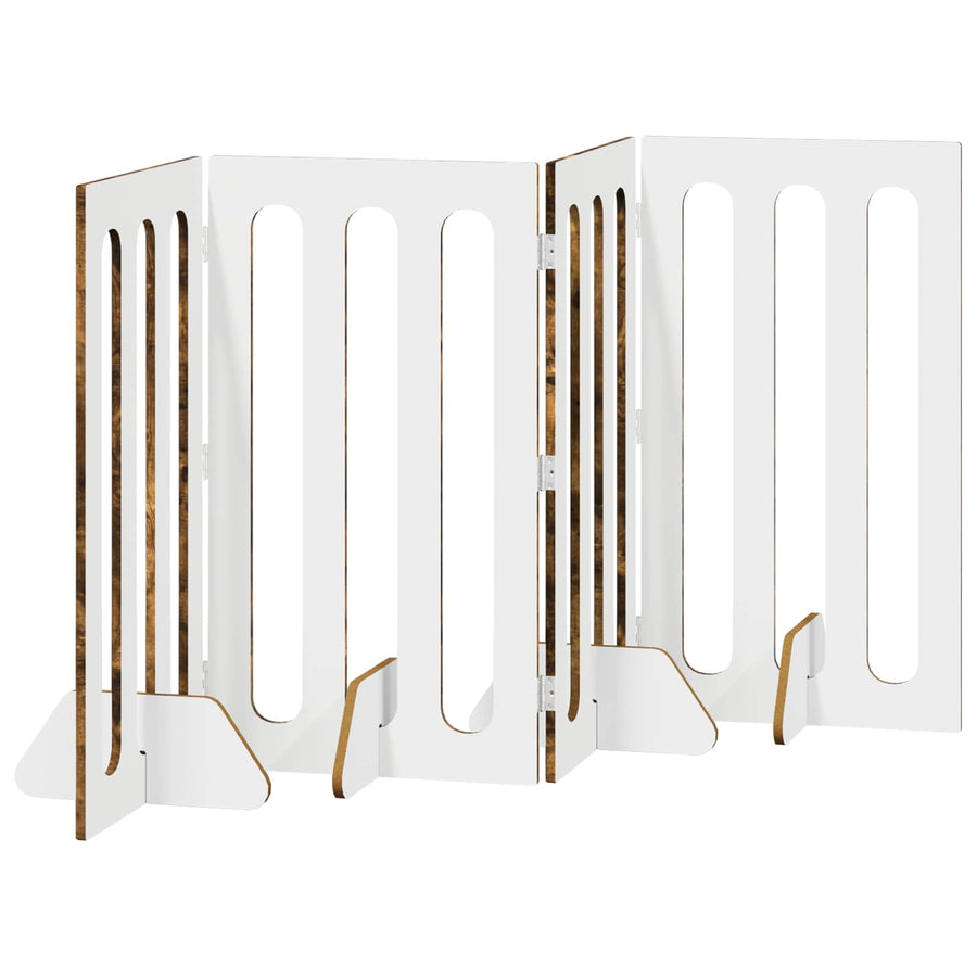 Opvouwbaar huisdierhek 4 pcs Gerookte Eik 201 x 38 x 90 cm