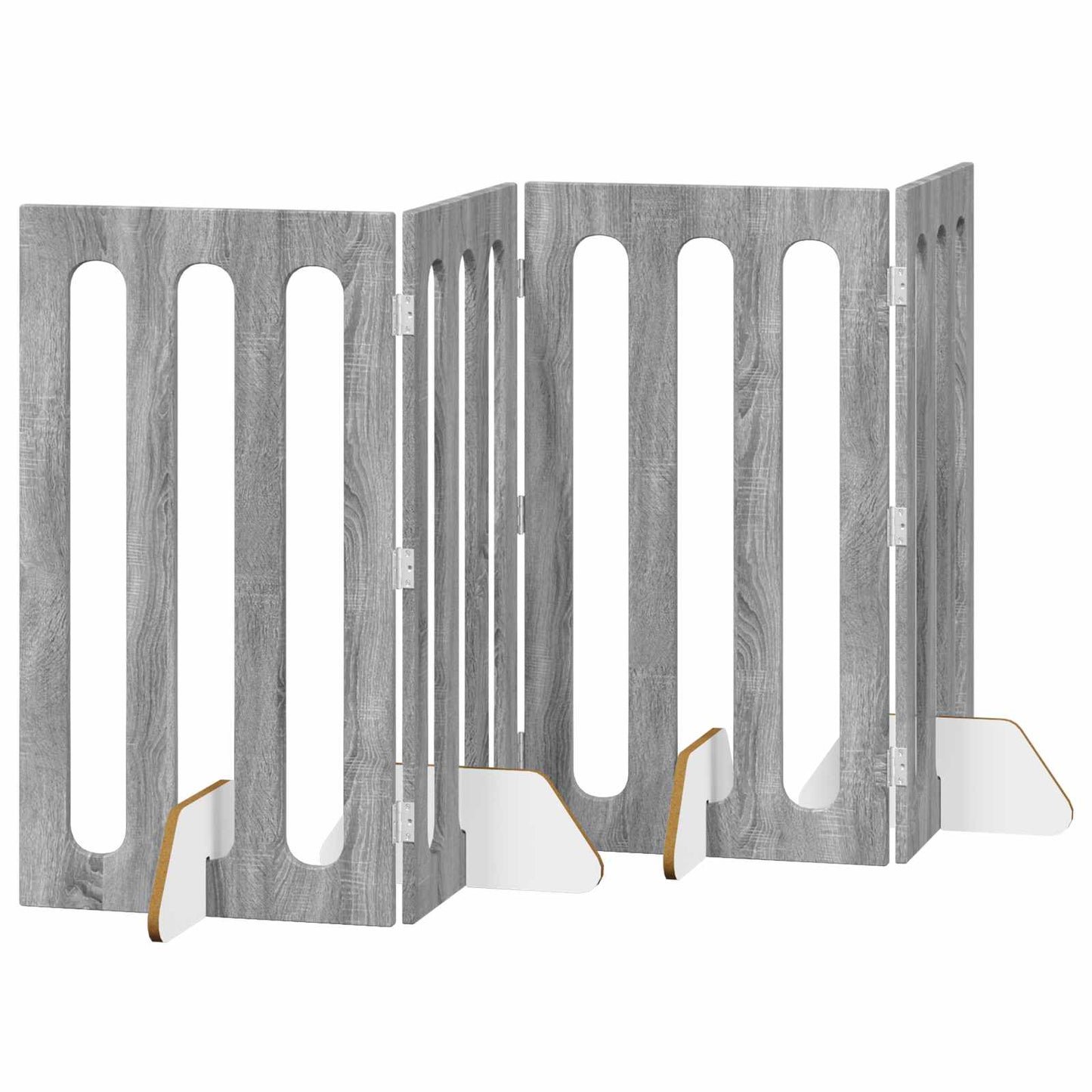 Opvouwbaar huisdierhek 4 pcs Grijze Sonoma 201 x 38 x 90 cm
