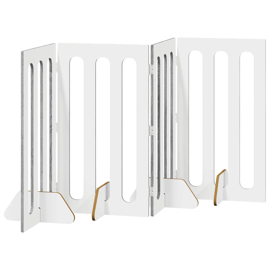 Opvouwbaar huisdierhek 4 pcs Grijze Sonoma 201 x 38 x 90 cm