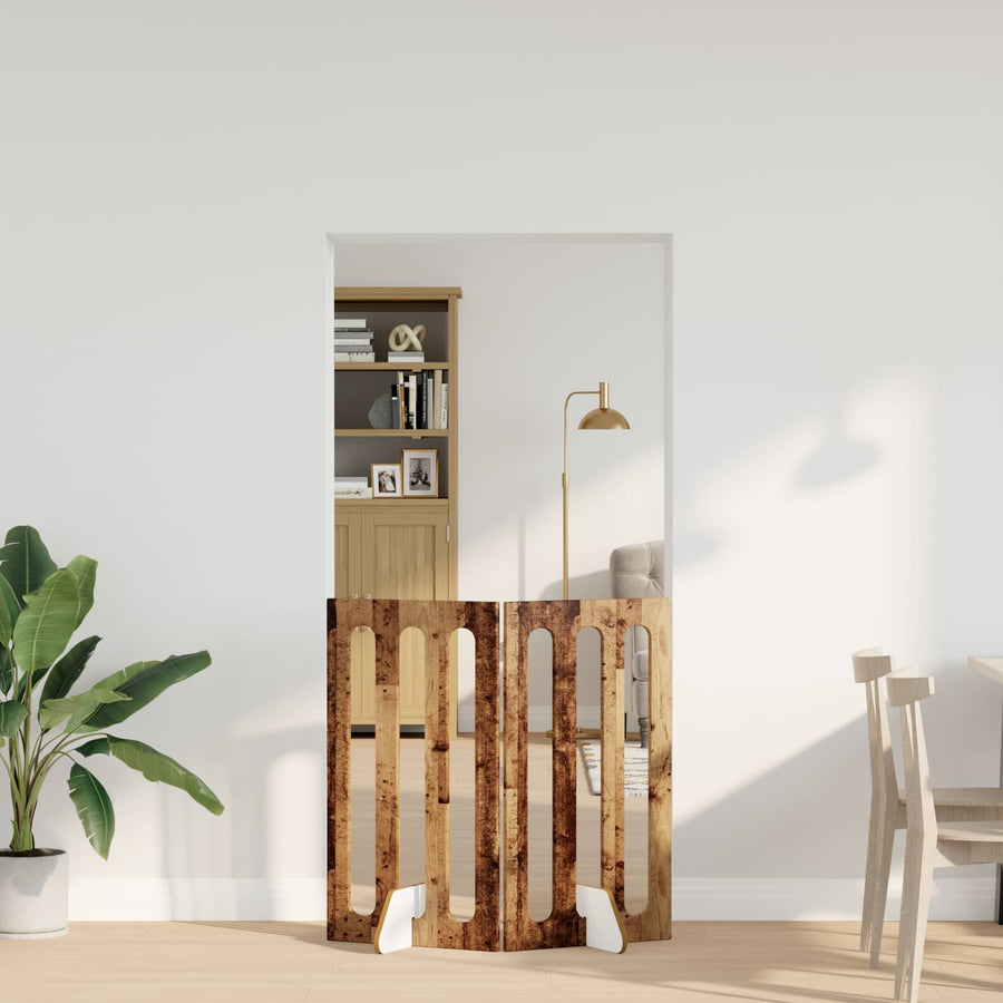 Opvouwbaar huisdierhek 2 pcs Eikenhout 100,5 x 38 x 90 cm