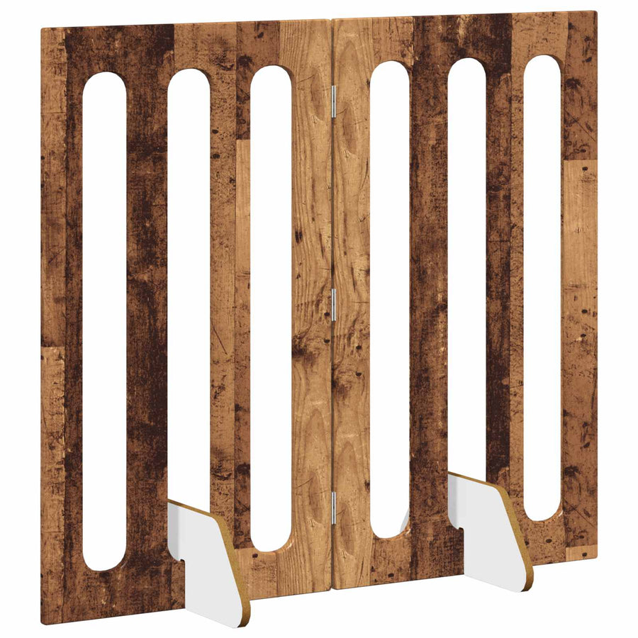 Opvouwbaar huisdierhek 2 pcs Eikenhout 100,5 x 38 x 90 cm