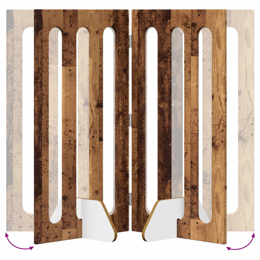 Opvouwbaar huisdierhek 2 pcs Eikenhout 100,5 x 38 x 90 cm