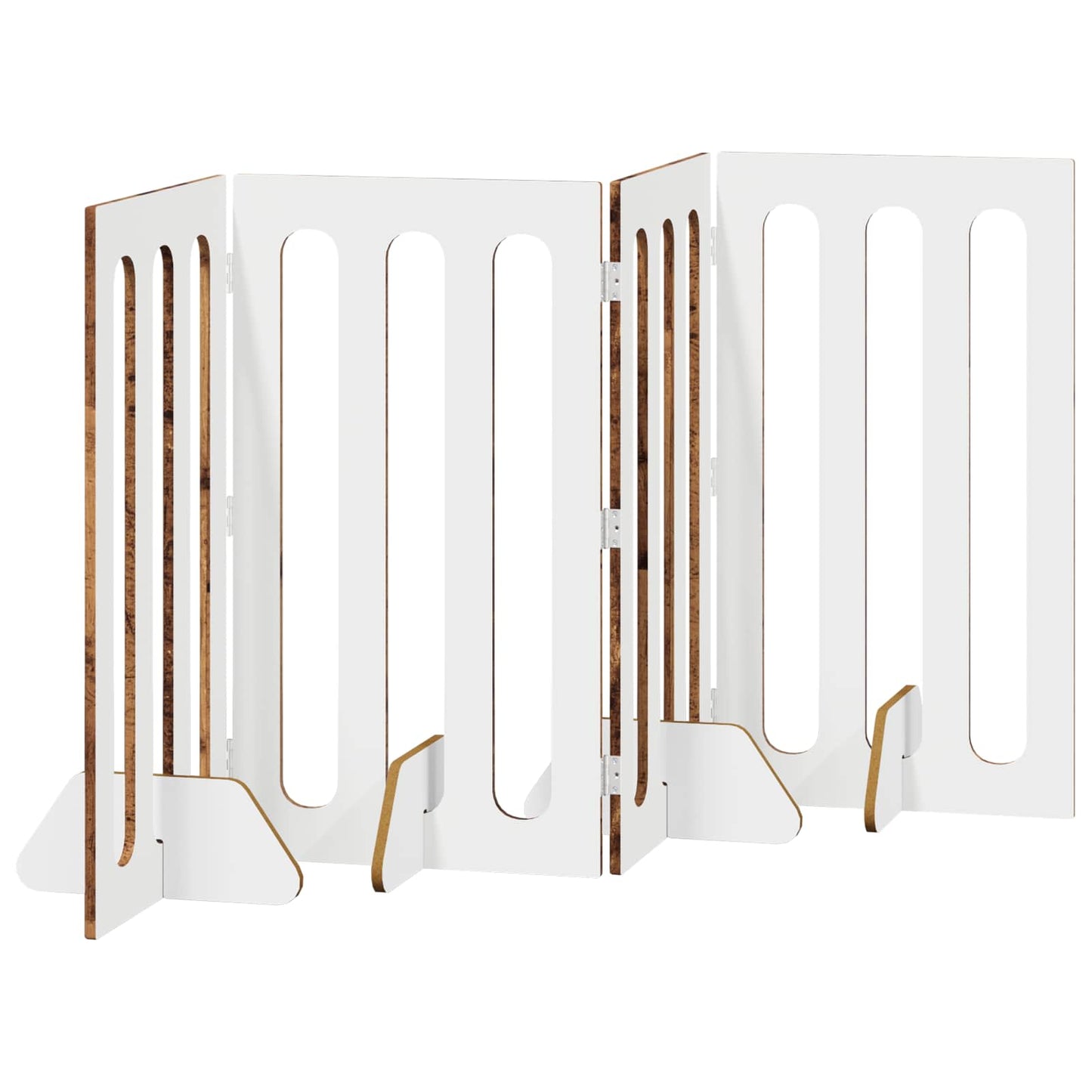 Opvouwbaar huisdierhek 4 pcs Eikenhout 201 x 38 x 90 cm