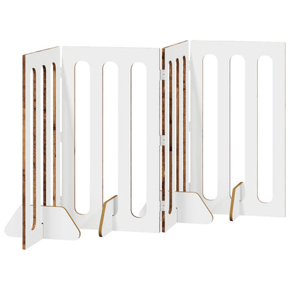 Opvouwbaar huisdierhek 4 pcs Eikenhout 201 x 38 x 90 cm