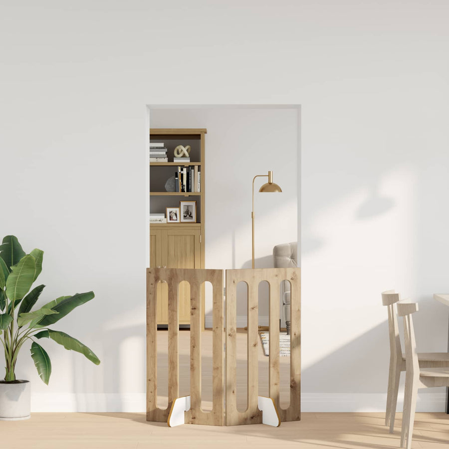 Opvouwbaar huisdierhek 2 pcs Artisan Eik 100,5 x 38 x 90 cm