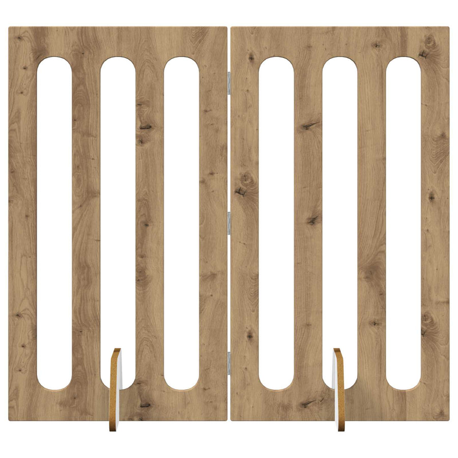 Opvouwbaar huisdierhek 2 pcs Artisan Eik 100,5 x 38 x 90 cm