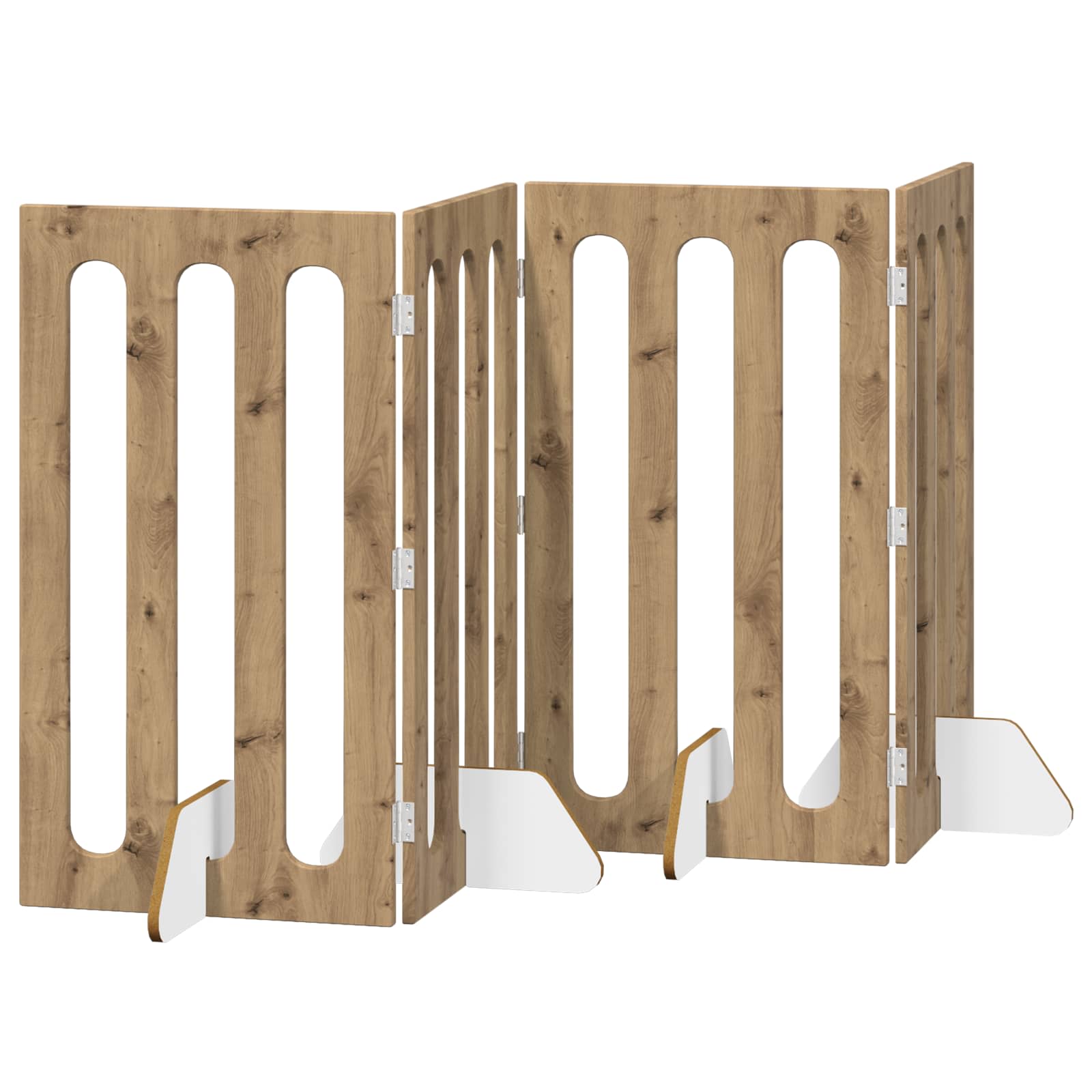 Opvouwbaar huisdierhek 4 pcs Artisan Eik 201 x 38 x 90 cm