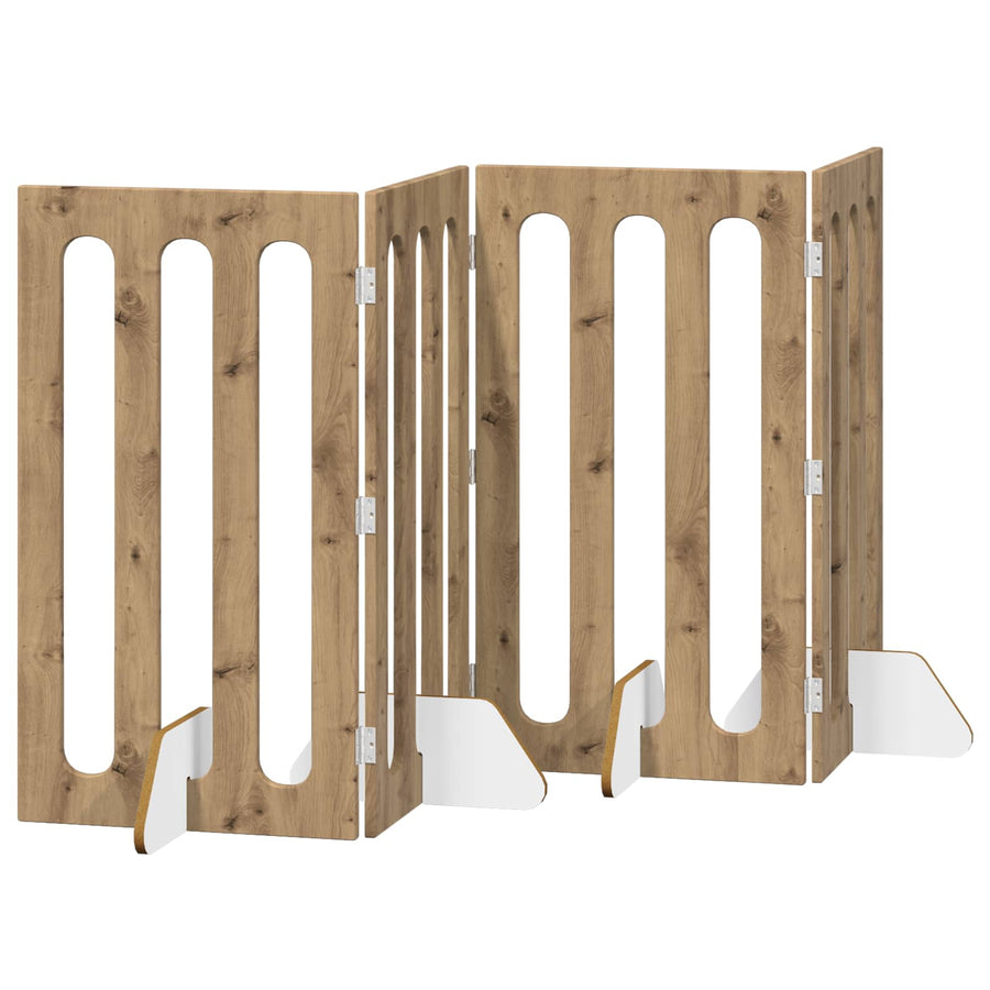 Opvouwbaar huisdierhek 4 pcs Artisan Eik 201 x 38 x 90 cm